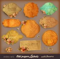 Retro Paper Labels Set