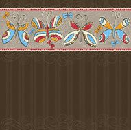 hand draw butterflies on brown striped background