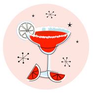 Retro red margarita isolated on white