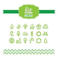 Set of hand drawn eco icons