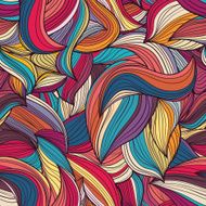 Seamless wave hand-drawn pattern waves background N34