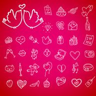 doodle icon set isolated N7
