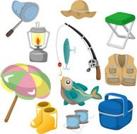 cartoon Fishing Tools icon