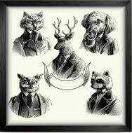 Hipster animals set