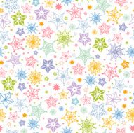 Stars and Snowflakes Seamless Pattern