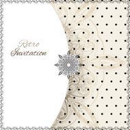 Vintage lace polka dots vector ornament card