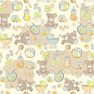 Seamless pattern - cute baby theme N2