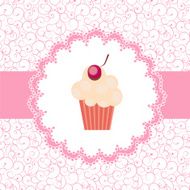 Card with a cupcake vector illustration N5