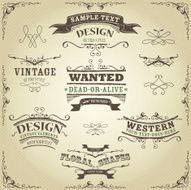 Hand Drawn Western Banners And Ribbons N3