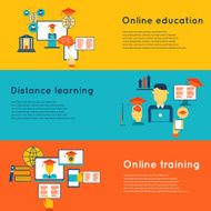 Online Education Banners Set