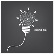 Creative light bulb handwriting style with business idea