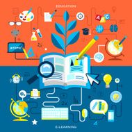 flat design of education and e-learning