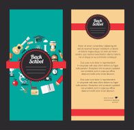 Vector school flat design flyer templates N2