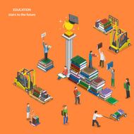 Education flat isometric vector concept