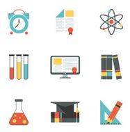 Flat school icons N2