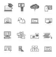 E-learning icon black