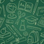 School Symbols Seamless Pattern N2