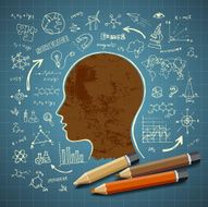 Sketch hand drawn science icons colorful pencil design