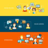 E-learning banner flat