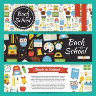 Flat Back to School and Education Vector Template Banners Set
