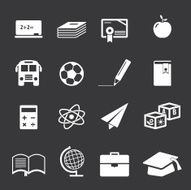 School and education icon set N2