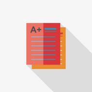 Good grade in examination flat icon with long shadow eps10
