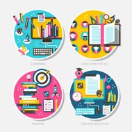 flat design concepts for education