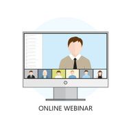 Flat design colorful vector illustration concept for webinar