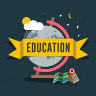 Education flat design concept for web and mobile services apps