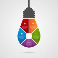 Abstract infographic with light bulb banner