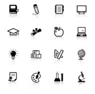 Education Black &amp; White Icons Set