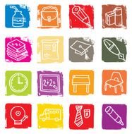 School and education icon blocks