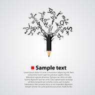 Abstract tree with black letters