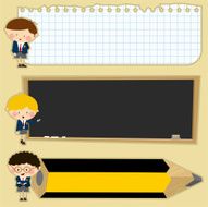 School banner steacker retro vintage kids illustration vector minimil N2