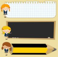 School banner sticker retro vintage illustration vector N2
