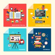 flat design concept illustration for education and training