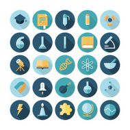 Flat design icons for science and education