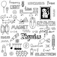 Physics Hand drawn Vector illustration Black and white N2