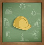 Construction concept design on blackboard background clean vector