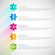 Minimal design puzzle or jigsaw style infographic