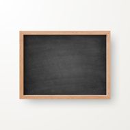 Blank Chalkboard with Wooden Frame on white background