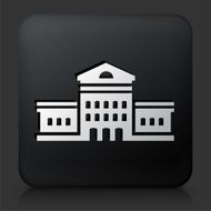 Black Square Button with Building Icon
