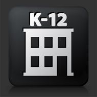 Black Square Button with K-12 School