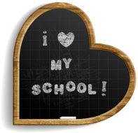 School Blackboard with expression &#039;I love my school&#039;