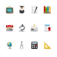 Education icon set Soft series N2