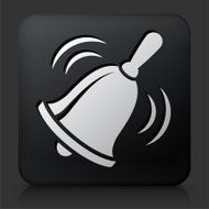 Black Square Button with School Bell