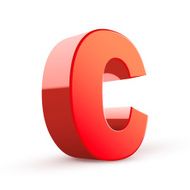 3d red letter C