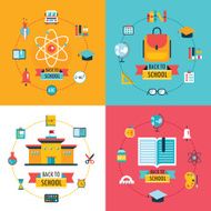Welcome back to school Education banner set Flat Design N2