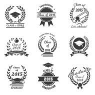 Graduation labels High School and congratulations graduate logo set