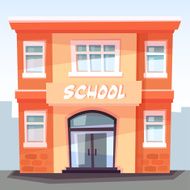 School building back to school education concept vector